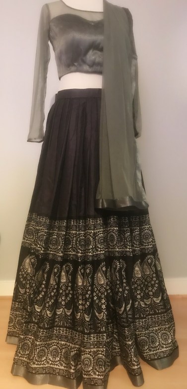 Upcycled printed sari